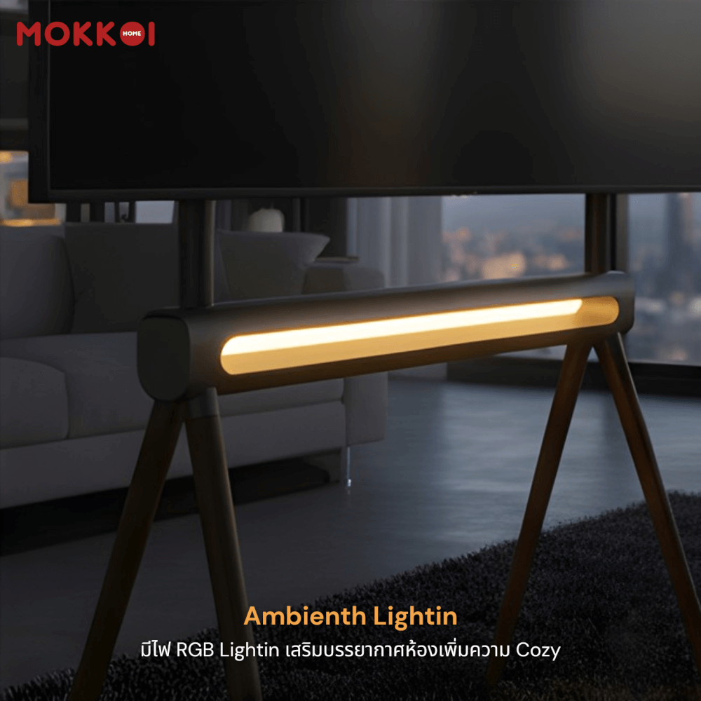 ขาตั้งทีวี MOKKOI HOME รุ่น WMB4970-RGB LIGHTIN สำหรับทีวีขนาด 49-70 นิ้ว มีไฟ RGB LIGHTIN
